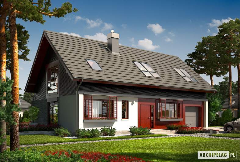Projekt domu Benjamin G1 ENERGO - wizualizacja frontowa