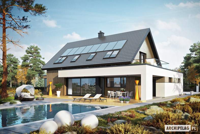Projekt domu Malkolm G2 ENERGO PLUS - wizualizacja ogrodowa