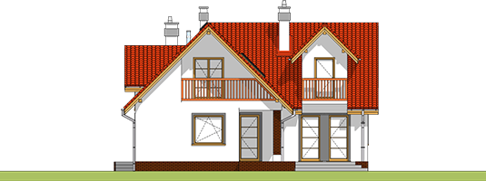 Agate - Projekt domu Agatka - elewacja tylna
