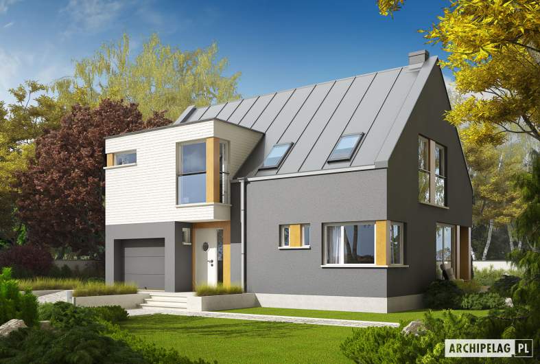 Projekt domu Antek G1 - wizualizacja frontowa