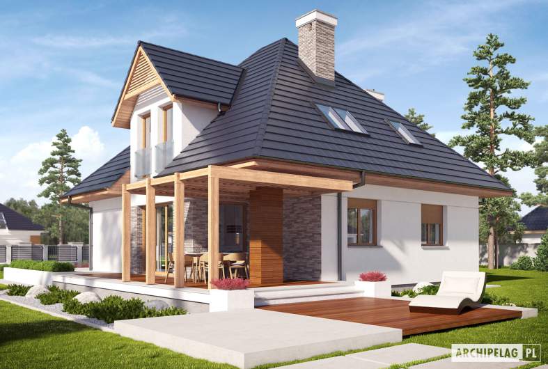 Projekt domu Tilda G1 - Projekty domów ARCHIPELAG - Tilda G1 - wizualizacja ogrodowa