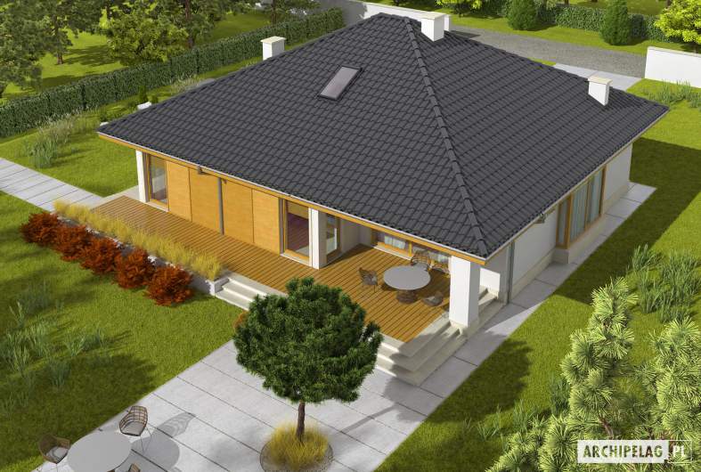 Projekt domu Flori III ECONOMIC (wersja A) 30 stopni - widok z góry