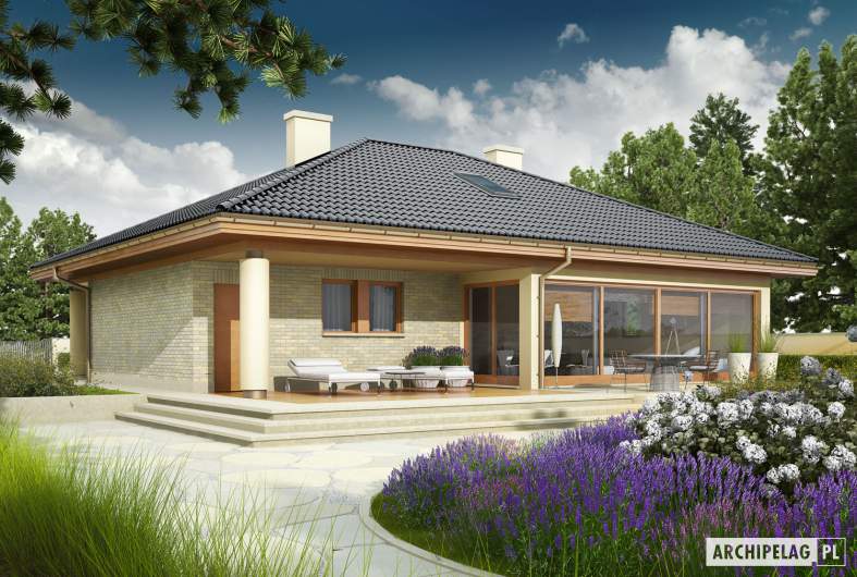 Projekt domu Alan G1 - wizualizacja ogrodowa