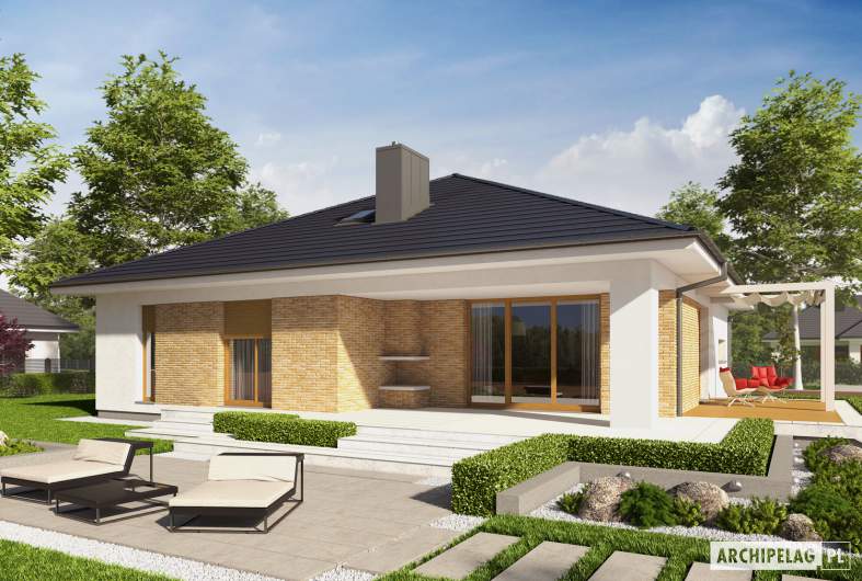 Projekt domu Irma III G1 ENERGO PLUS - wizualizacja ogrodowa