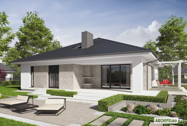 Projekt domu Irma III G1 ENERGO PLUS - wizualizacja ogrodowa