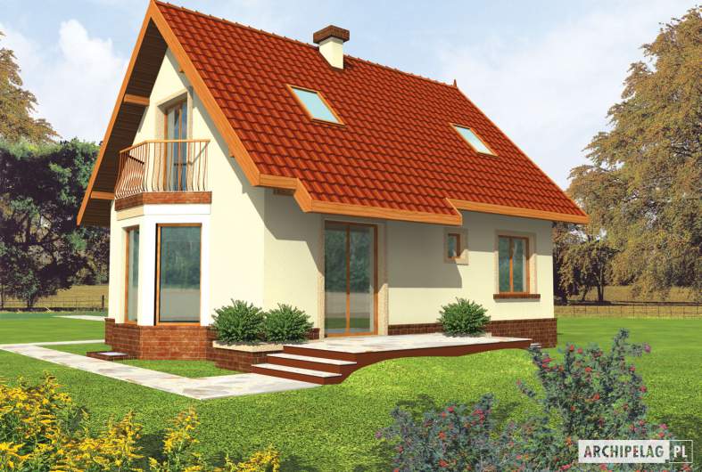 Projekt domu Megi (z piwnicą) - wizualizacja ogrodowa