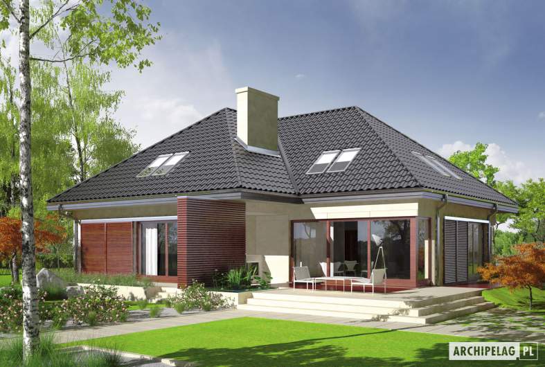Projekt domu Teo (mały) G2 - wizualizacja ogrodowa