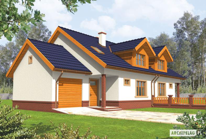 Projekt domu Melka G1 - wizualizacja frontowa