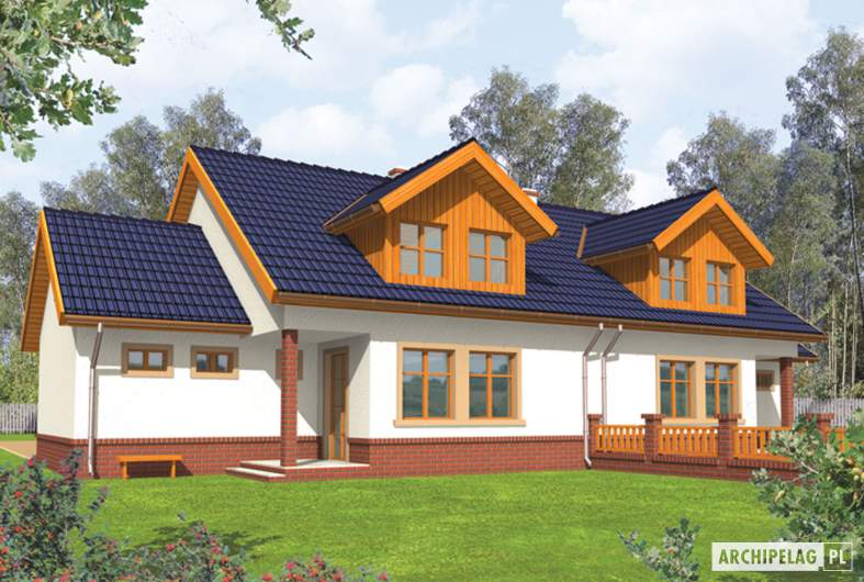 Projekt domu Melka G1 - wizualizacja ogrodowa