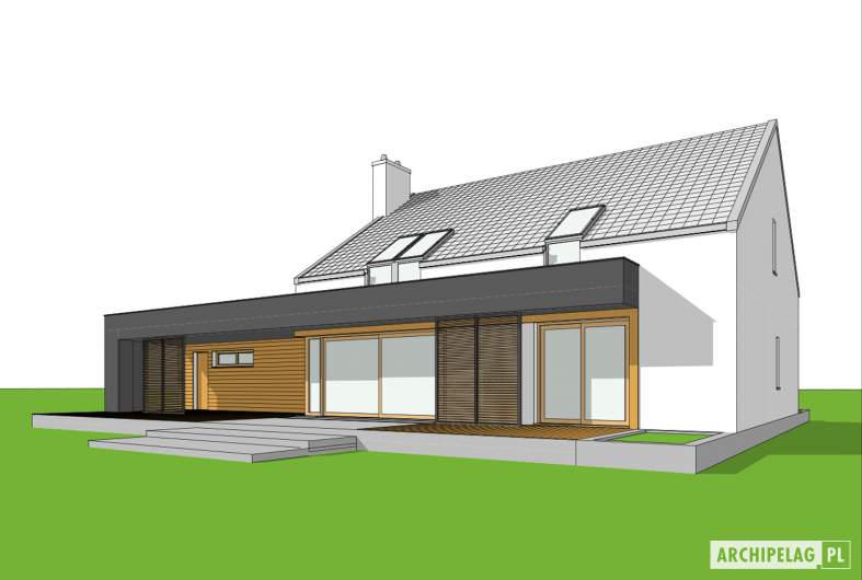 Projekt domu EX 18 G2 ENERGO PLUS - wizualizacja ogrodowa