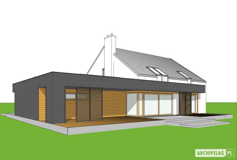 Projekt domu EX 18 G2 ENERGO PLUS - wizualizacja ogrodowa