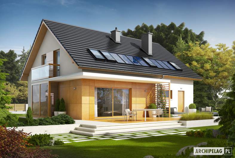 Projekt domu Pablo II G1 ENERGO PLUS - wizualizacja ogrodowa