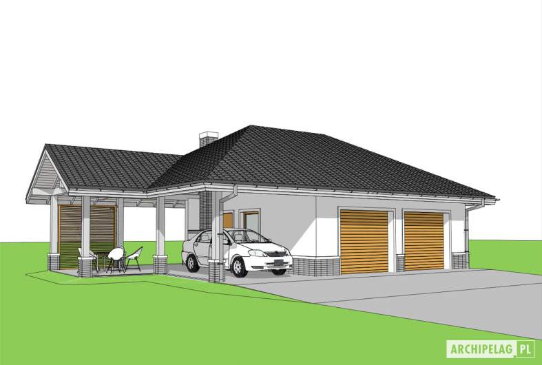 Projekt domu Garaż G25 w. IV -