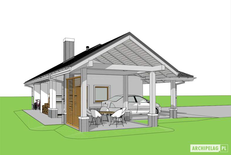 Projekt domu Garaż G25 w. IV -