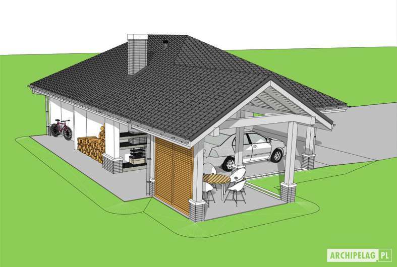 Projekt domu Garaż G25 w. IV -
