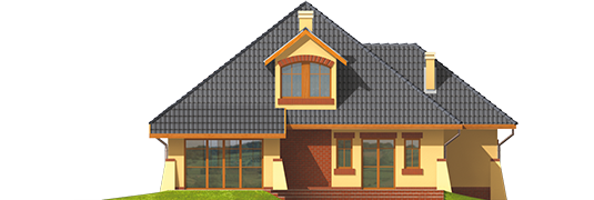 Inez G2 - Projekt domu Inez G2 - elewacja tylna