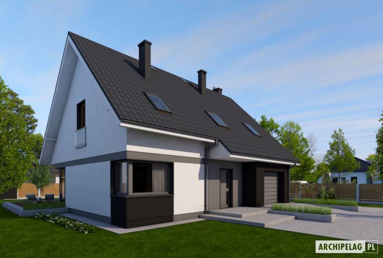 Projekt domu Tymek G1 - wizualizacja frontowa