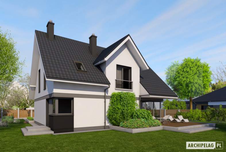 Projekt domu Tymek G1 - wizualizacja ogrodowa
