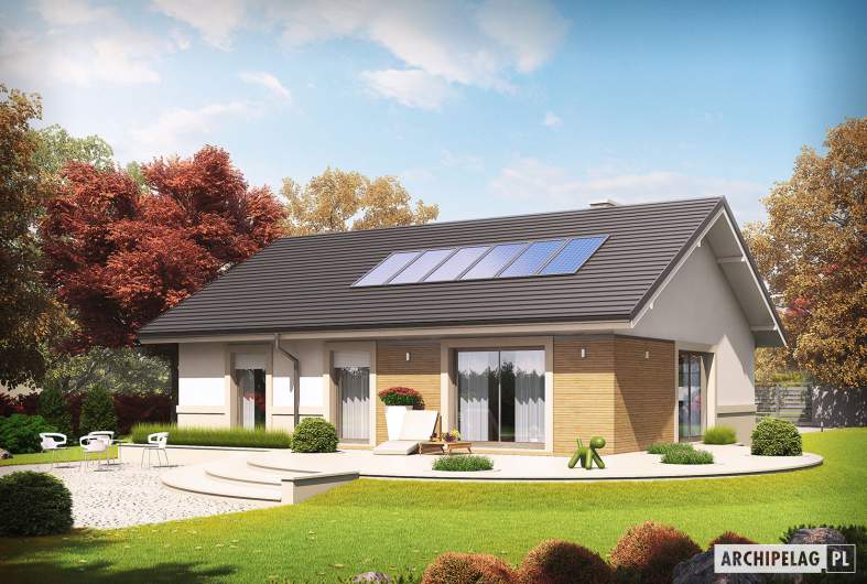 Projekt domu Kornel IV ENERGO - wizualizacja ogrodowa