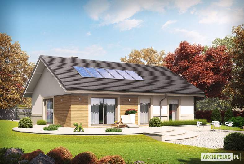 Projekt domu Kornel IV ENERGO - wizualizacja ogrodowa