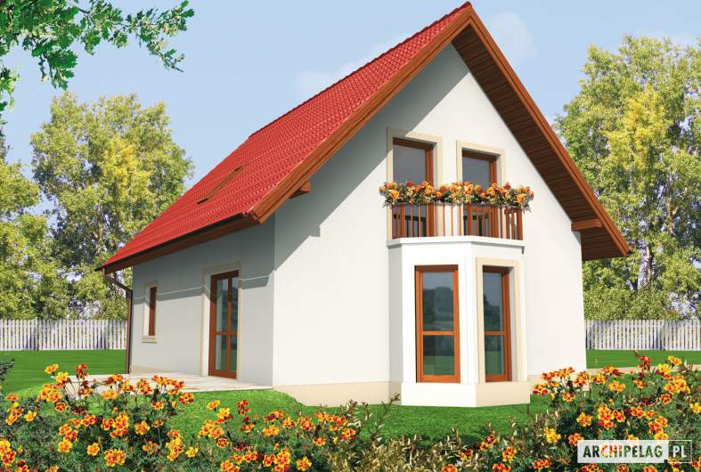Projekt domu Irenka - wizualizacja ogrodowa