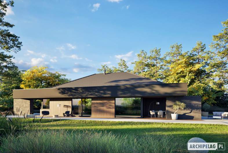 Projekt domu EX 22 G2 (wersja A) ENERGO PLUS - wizualizacja ogrodowa