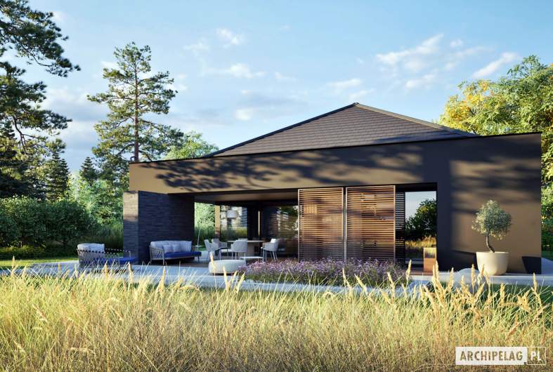 Projekt domu EX 22 G2 (wersja A) ENERGO PLUS - wizualizacja ogrodowa
