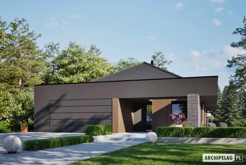 Projekt domu EX 22 G2 (wersja A) ENERGO PLUS - wizualizacja frontowa