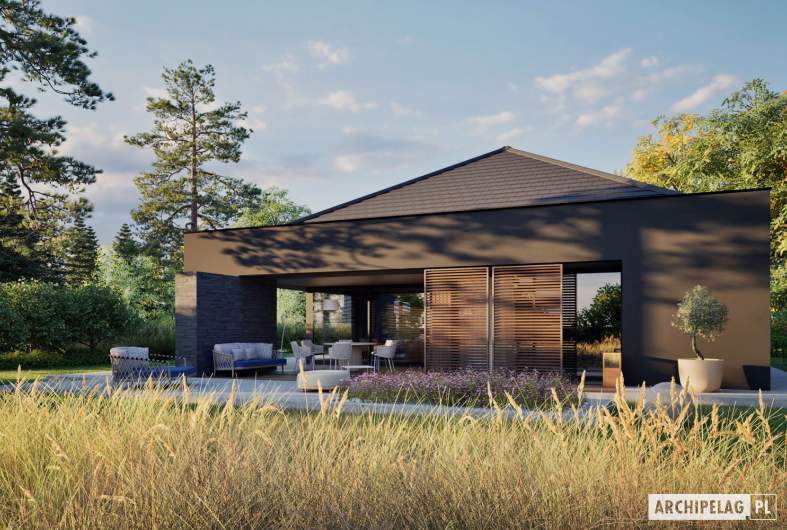 Projekt domu EX 22 G2 (wersja A) ENERGO PLUS - wizualizacja ogrodowa