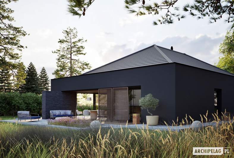 Projekt domu EX 22 G2 (wersja A) ENERGO PLUS - wizualizacja ogrodowa