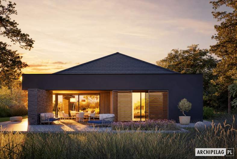 Projekt domu EX 22 G2 (wersja A) ENERGO PLUS - wizualizacja ogrodowa