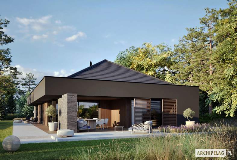 Projekt domu EX 22 G2 (wersja A) ENERGO PLUS - wizualizacja ogrodowa