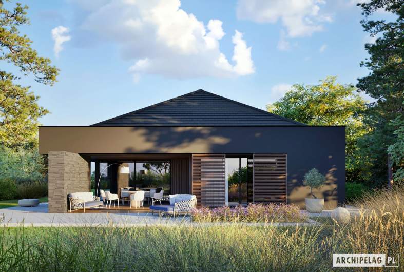 Projekt domu EX 22 G2 (wersja A) ENERGO PLUS - wizualizacja ogrodowa
