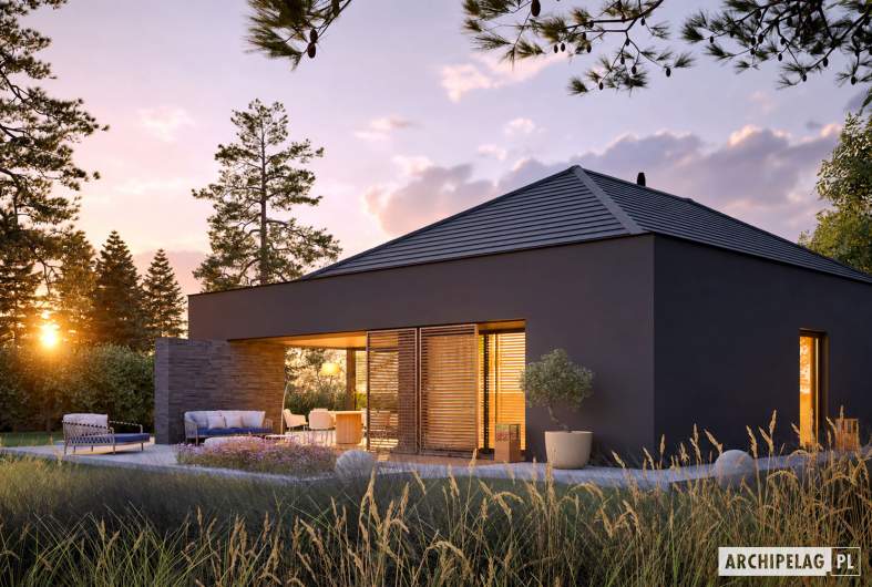 Projekt domu EX 22 G2 (wersja A) ENERGO PLUS - wizualizacja ogrodowa