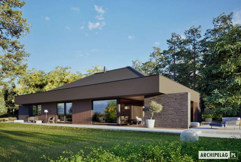 Projekt domu EX 22 G2 (wersja A) ENERGO PLUS - wizualizacja ogrodowa
