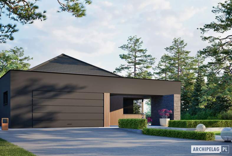 Projekt domu EX 22 G2 (wersja A) ENERGO PLUS - wizualizacja frontowa