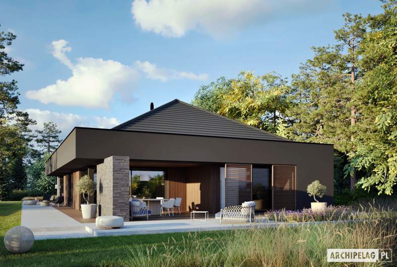Projekt domu EX 22 G2 (wersja A) ENERGO PLUS - wizualizacja ogrodowa