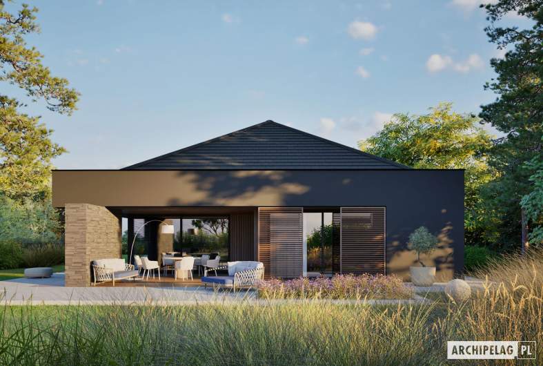 Projekt domu EX 22 G2 (wersja A) ENERGO PLUS - wizualizacja ogrodowa