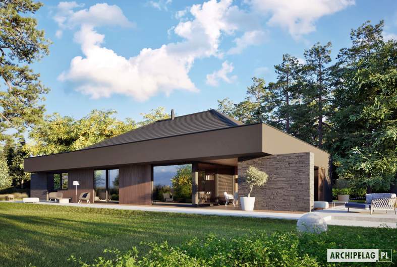 Projekt domu EX 22 G2 (wersja A) ENERGO PLUS - wizualizacja ogrodowa
