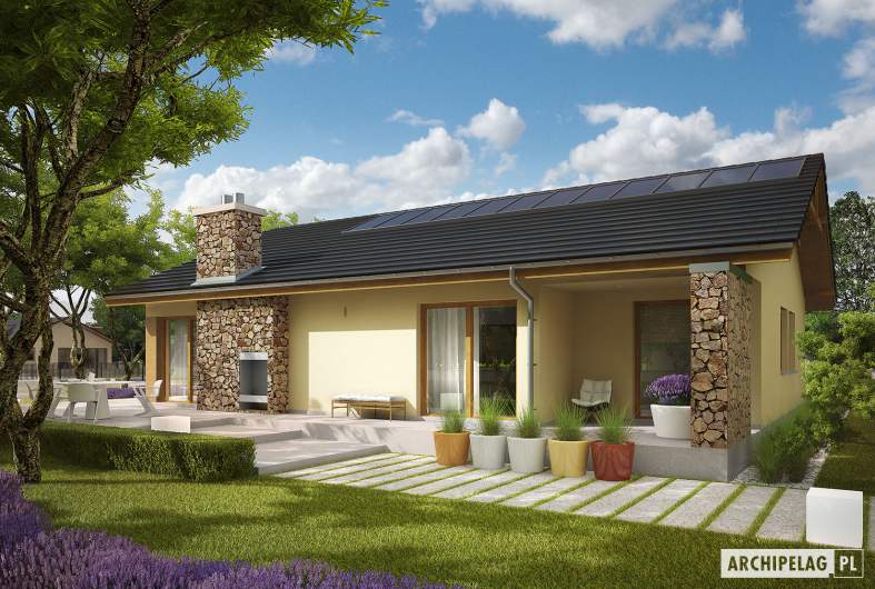 Projekt domu India G2 (wersja B) MULTI-COMFORT - wizualizacja ogrodowa