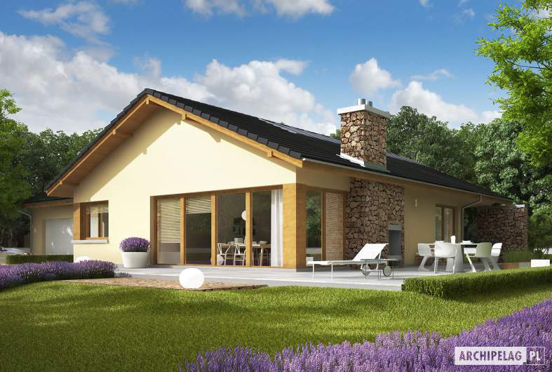 Projekt domu India G2 (wersja B) MULTI-COMFORT - wizualizacja ogrodowa