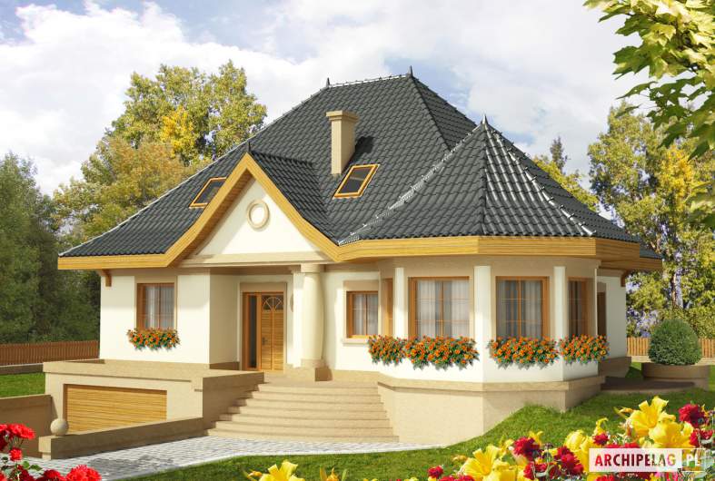 Projekt domu Tulipan G2 - wizualizacja frontowa