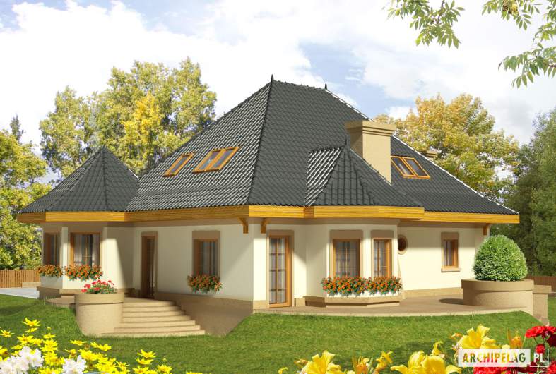 Projekt domu Tulipan G2 - wizualizacja ogrodowa