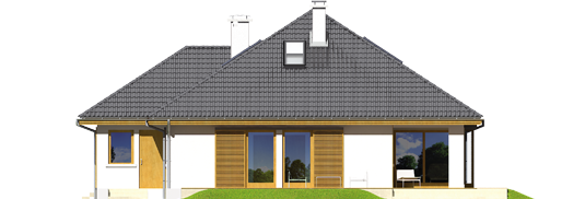 Glen III G2 - Projekty domów ARCHIPELAG - Glen III G2 - elewacja tylna