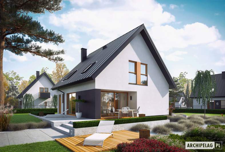 Projekt domu Mini 5 - wizualizacja ogrodowa