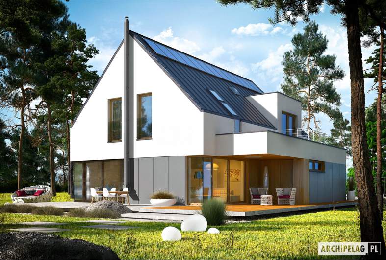 Projekt domu Adam G2 ENERGO PLUS - wizualizacja ogrodowa