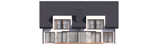 Projekt domu Konrad G1 (bliźniak) ENERGO PLUS - elewacja tylna