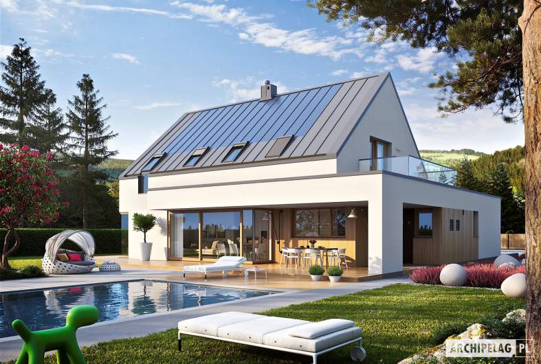 Projekt domu Malkolm G2 ENERGO PLUS - wizualizacja ogrodowa
