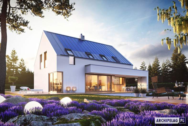 Projekt domu Malkolm G2 ENERGO PLUS - wizualizacja ogrodowa