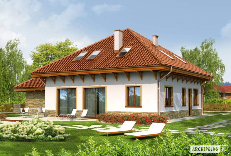 Projekt domu Ala G1 - wizualizacja ogrodowa